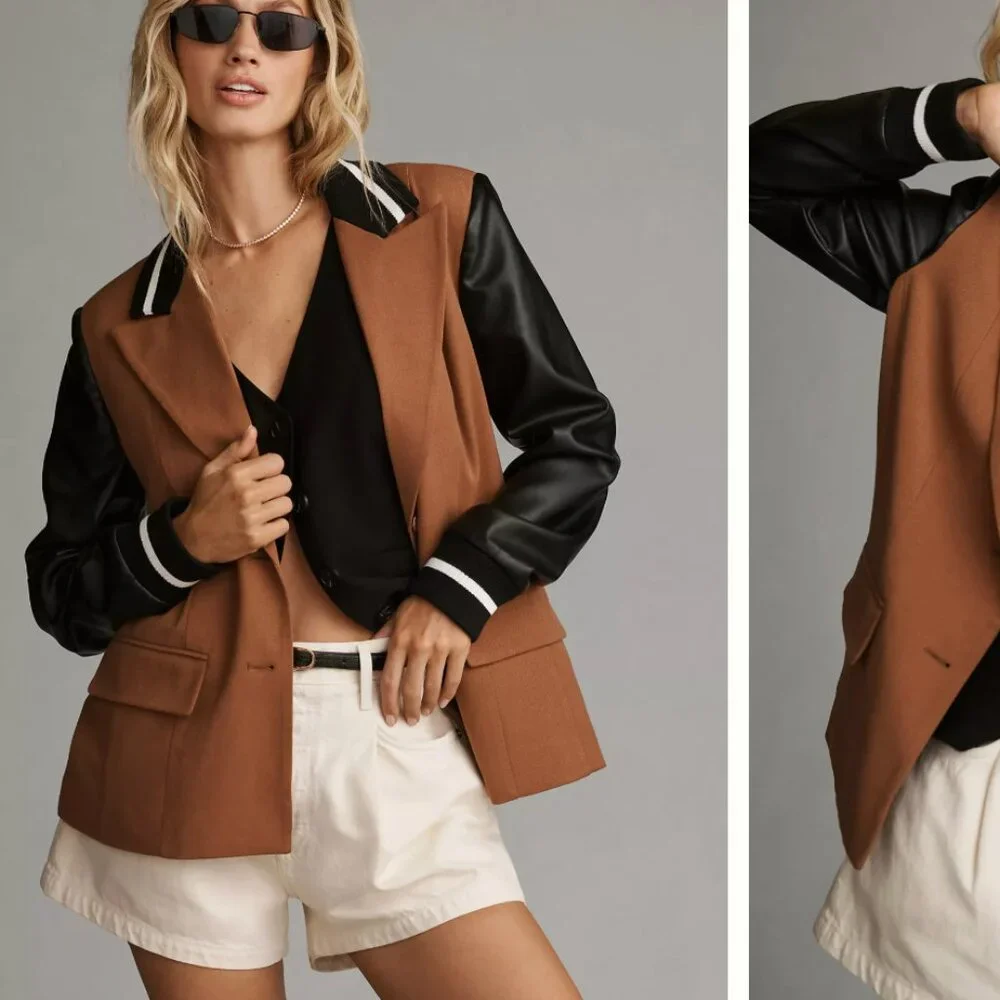 Anthropologie Avec Les Filles Mixed Media Blazer - Size XL - Picture 6 of 6